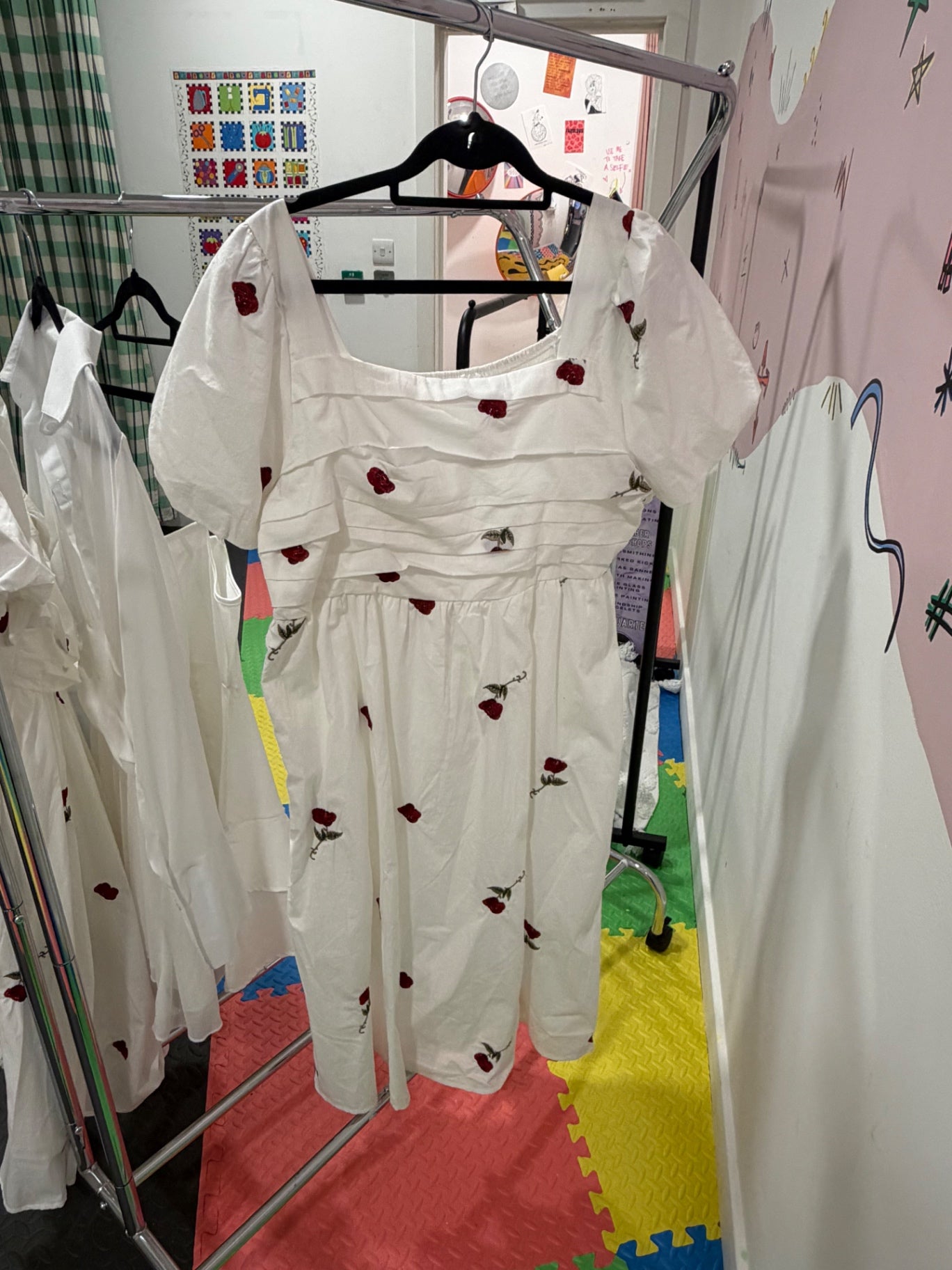 White Embroidered Dress Size 12-14