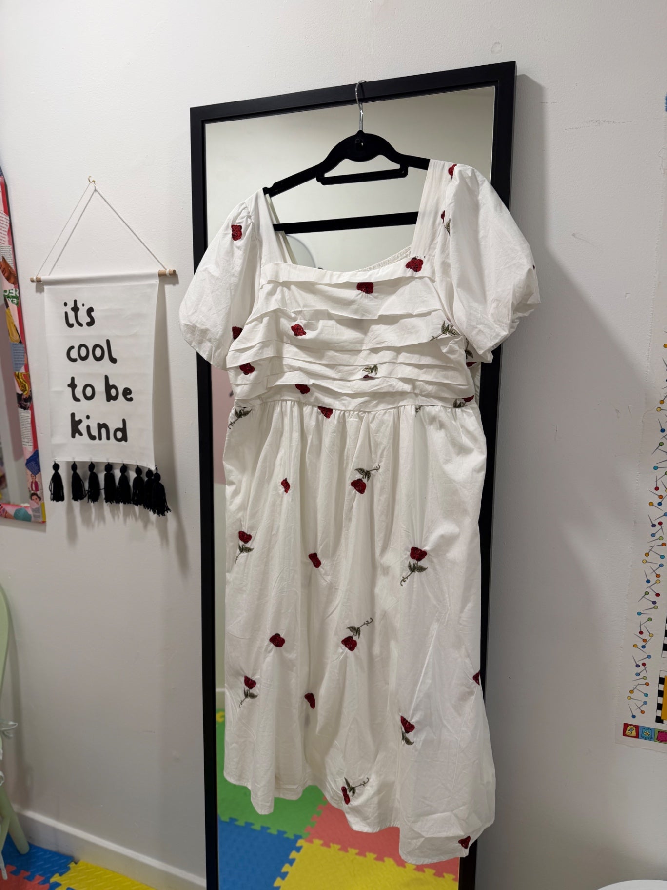 White Embroidered Dress Size 12-14
