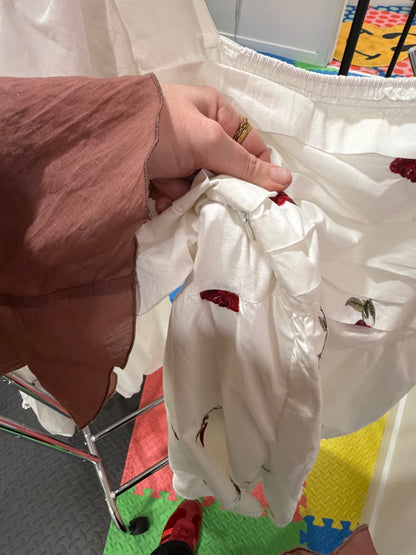 White Embroidered Dress Size 12-14