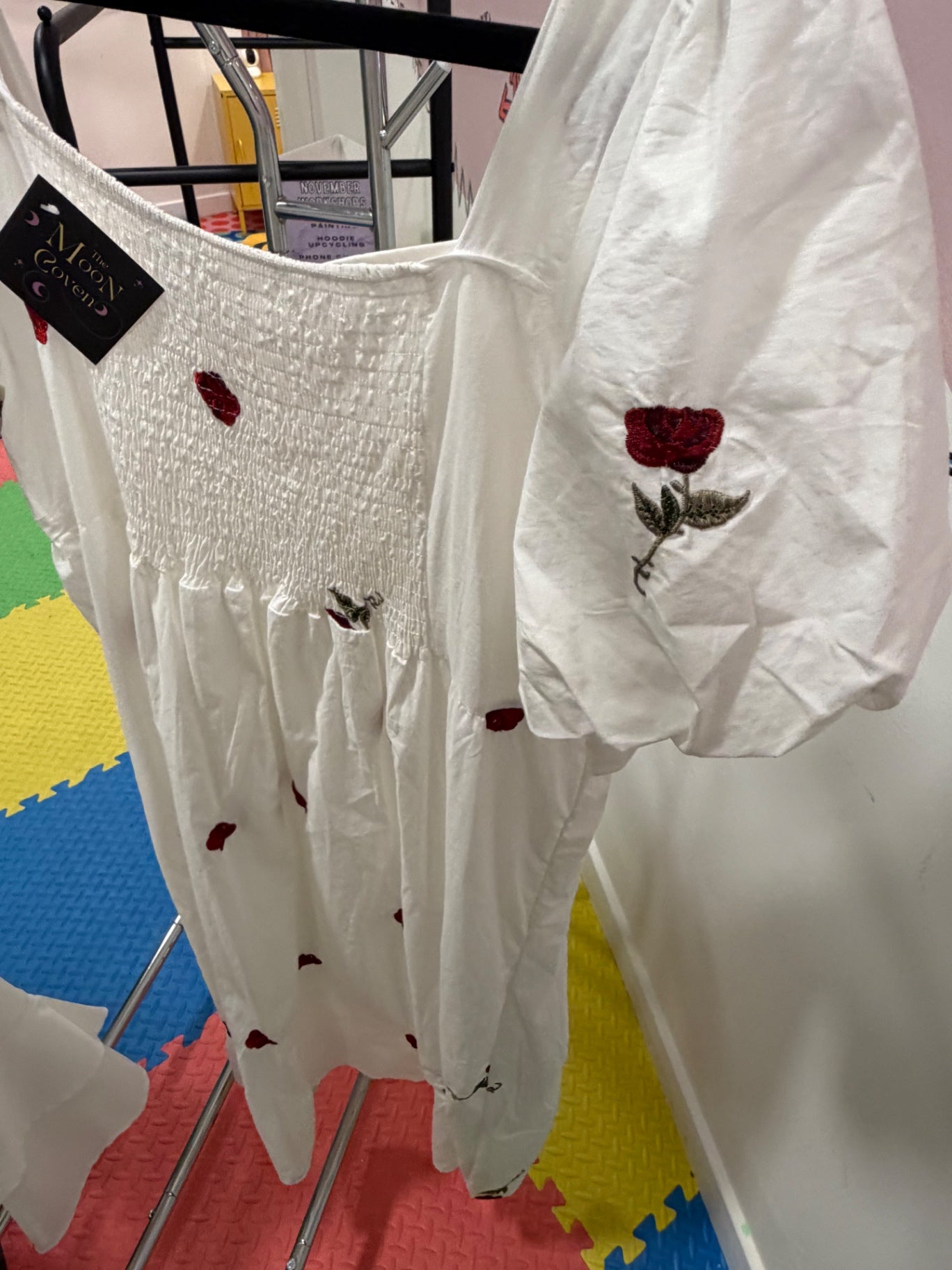 White Embroidered Dress Size 12-14