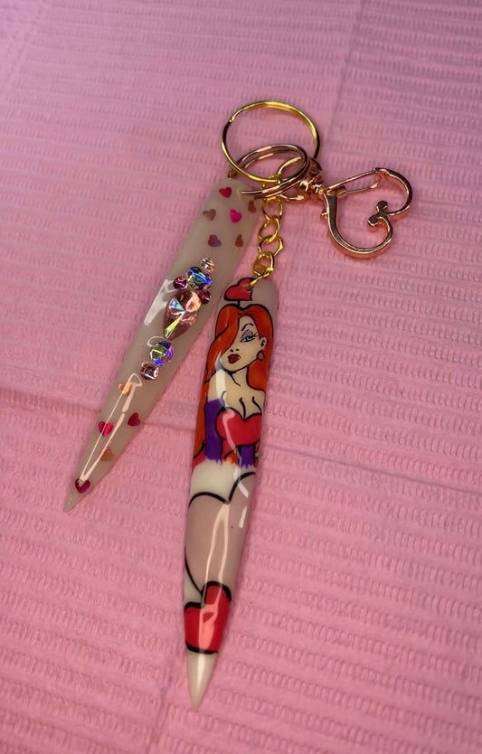Handpainted Jessica Rabbit KeyChain
