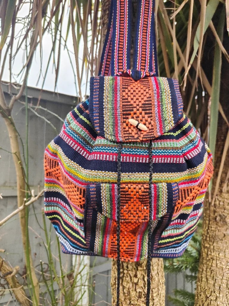 Malia Mexican Baja Backpack- orange