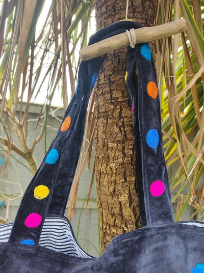 Wanderlust - Velvet oversized tote bag HIPPIE