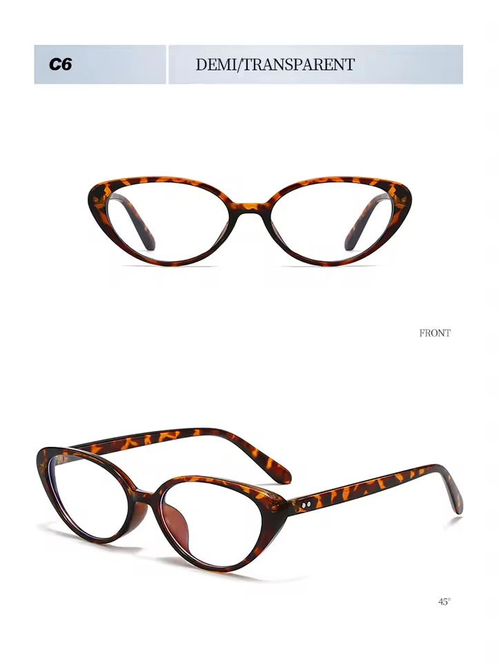 Mini Cat Eye Anti-Blue Light Glasses Tortoise 