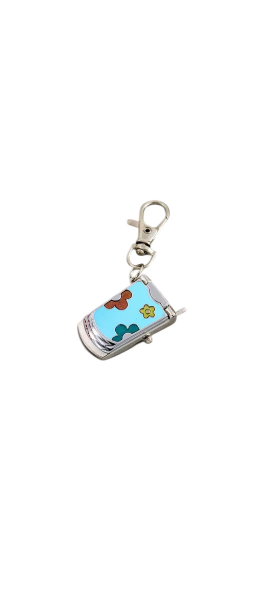Watch Flip Phone Key/Bag Charm Blue