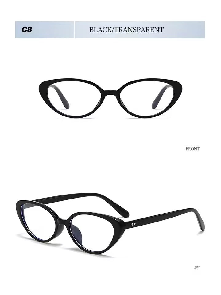 Mini Cat Eye Anti-Blue Light Glasses Black