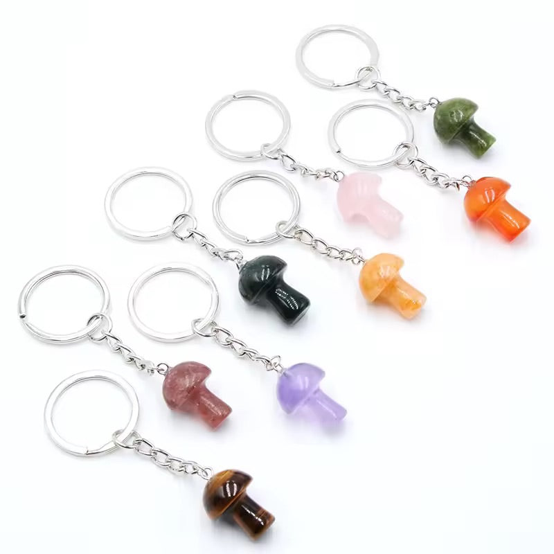Healing Crystal Mushroom Key/Bag Charm Pot Luck