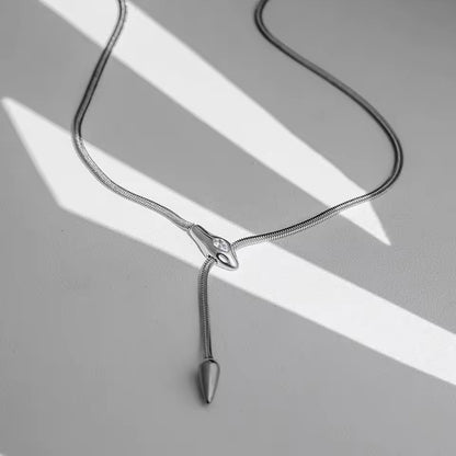 Serpent Knot Silver Necklace 