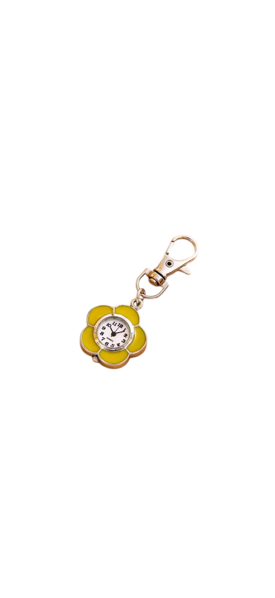 Flower Watch Key/Bag Charm Yellow