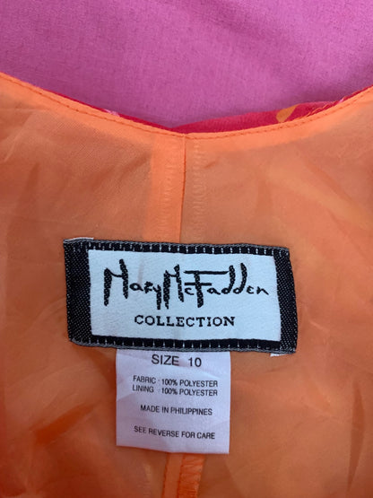 vintage orange floral maxi dress 