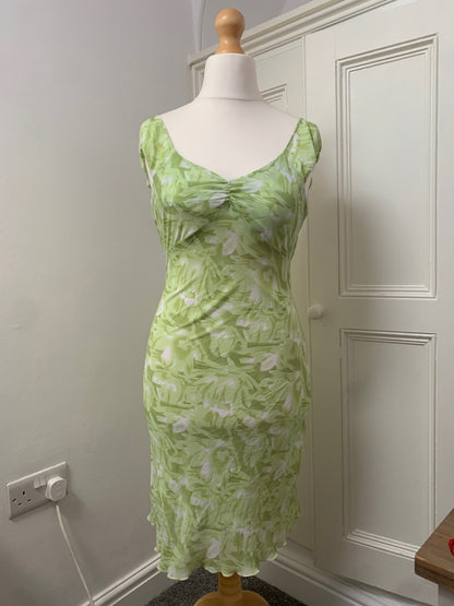 green floral dress