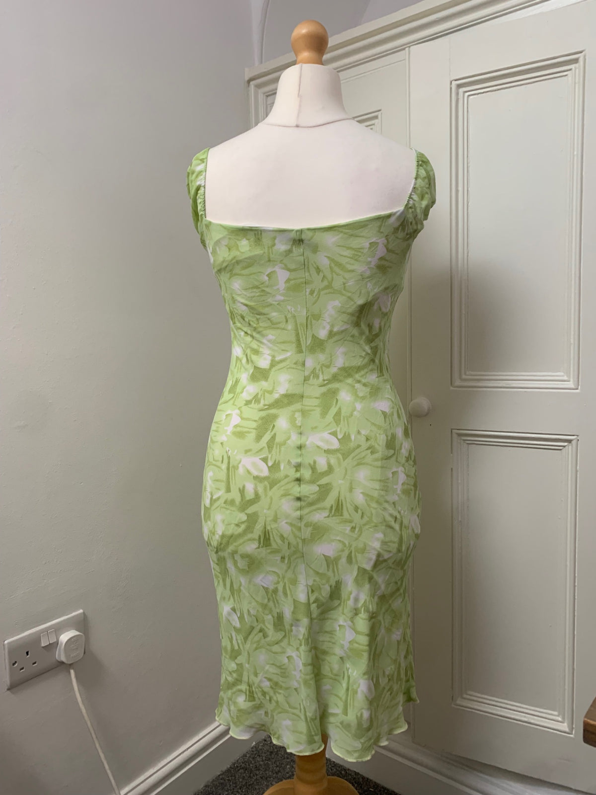 green floral dress