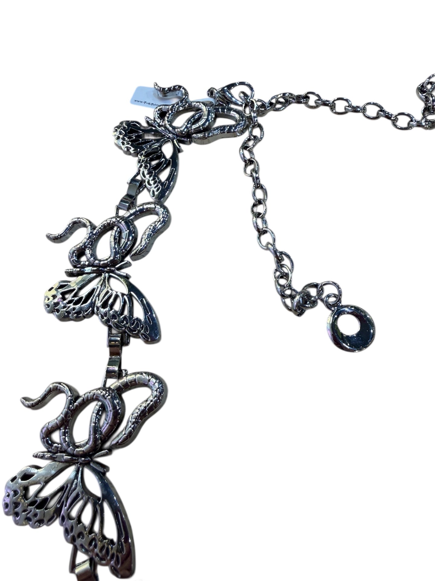 Silver Butterfly Snake Chain Belt