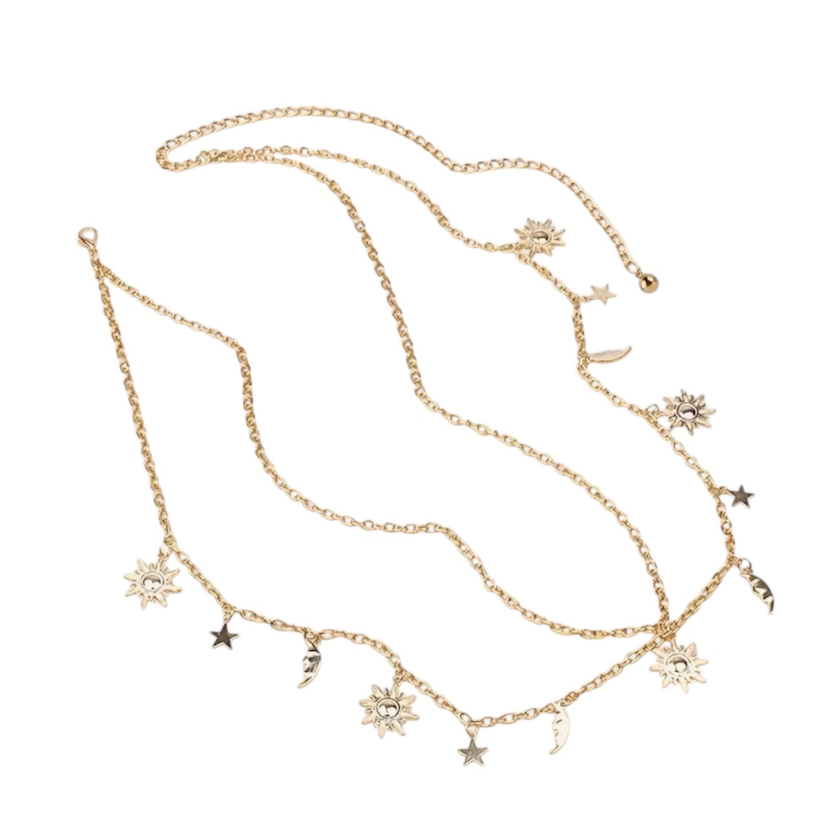 Gold Sun Moon Charm Belt