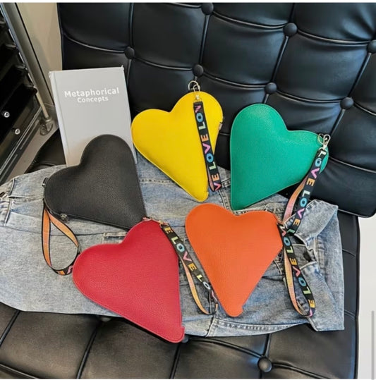 Heart Purse Bag Charm Mixed Colours