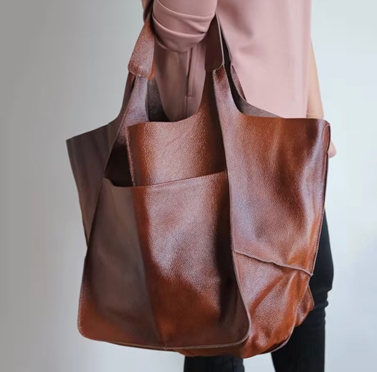 Brown Oversized Tote Bag 