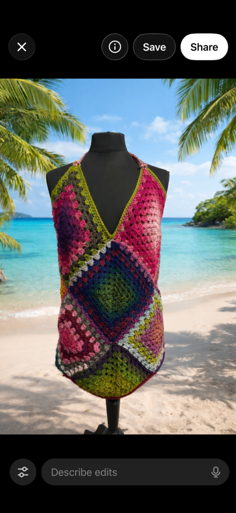 Crochet holiday cover up dress 