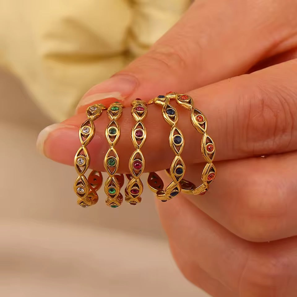 Guardian Eye Ring Clear Gold