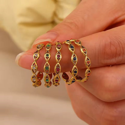 Guardian Eye Ring Clear Gold