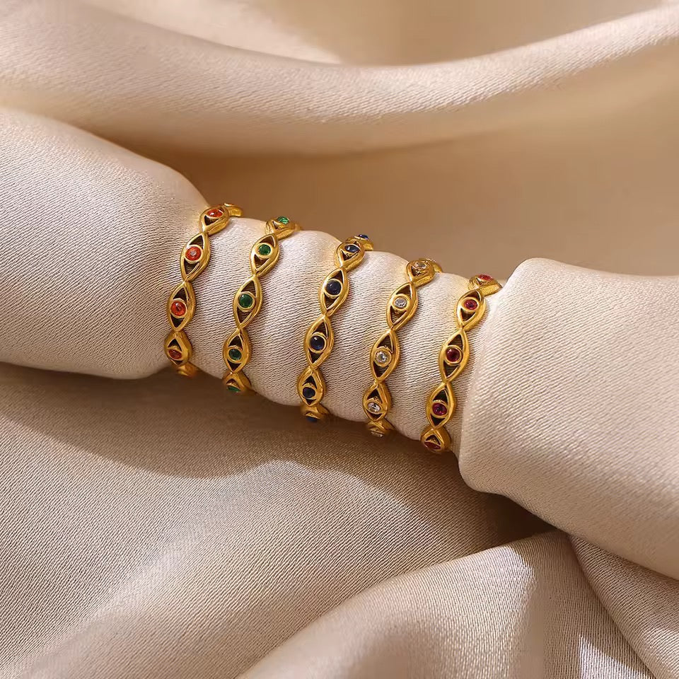 Guardian Eye Ring Clear Gold