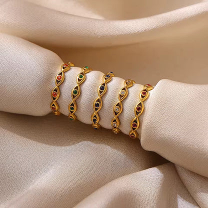 Guardian Eye Ring Clear Gold
