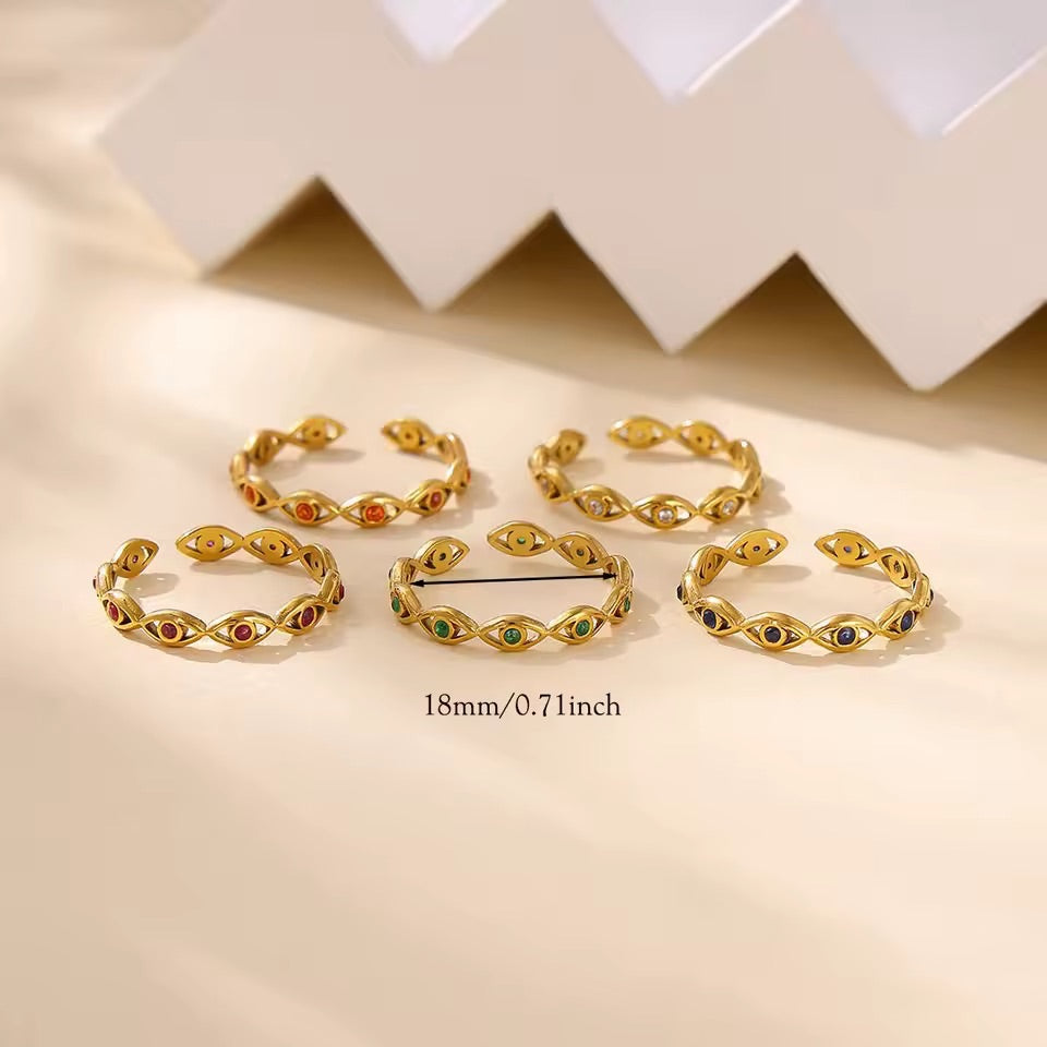 Guardian Eye Ring Clear Gold