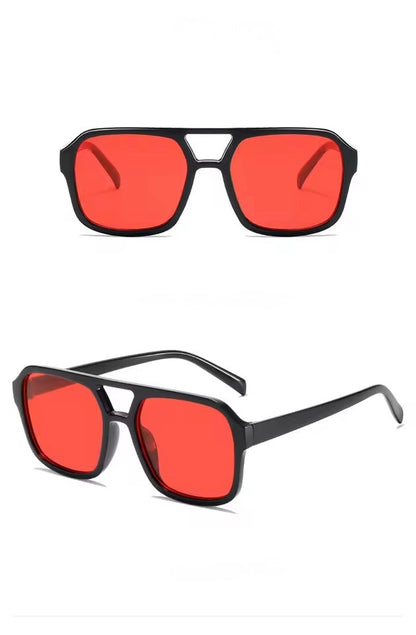 	Luna Inferno Aviator Sunglasses – Black Frame with Red Lens