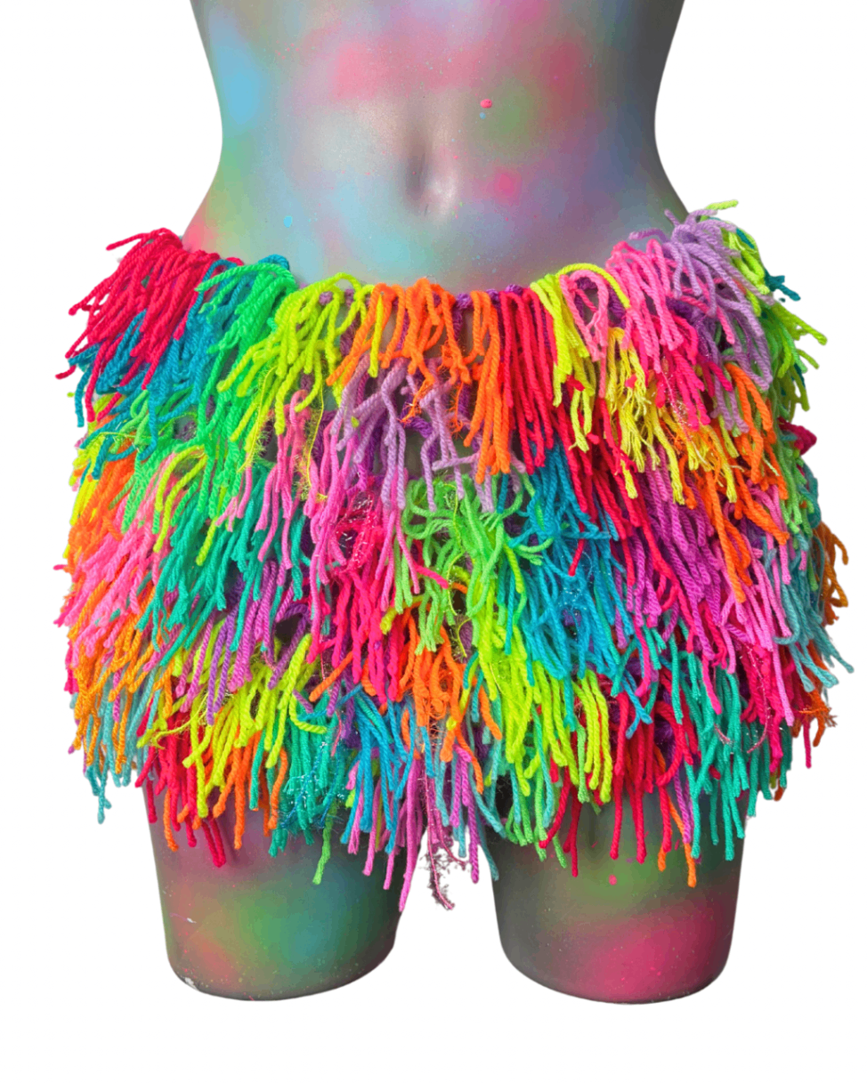 Rainbow fuzz skirt S/M THE MAGIC LABEL