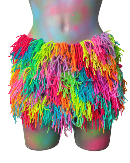 Rainbow fuzz skirt S/M THE MAGIC LABEL
