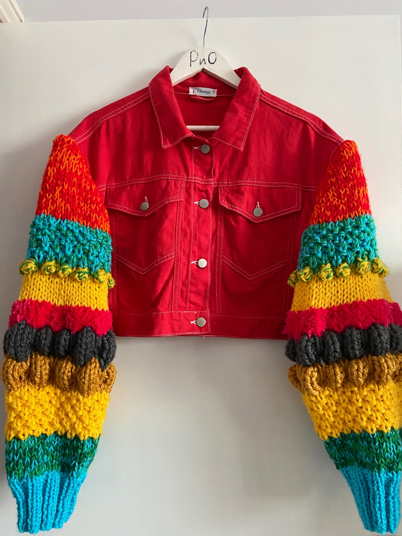 Red Multi Coloured Sleeved Jacket