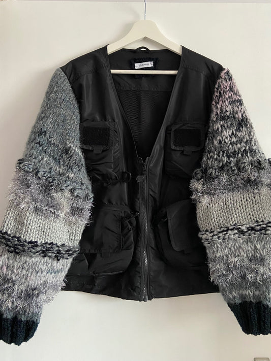 Black & Grey Multi Pocket Jacket