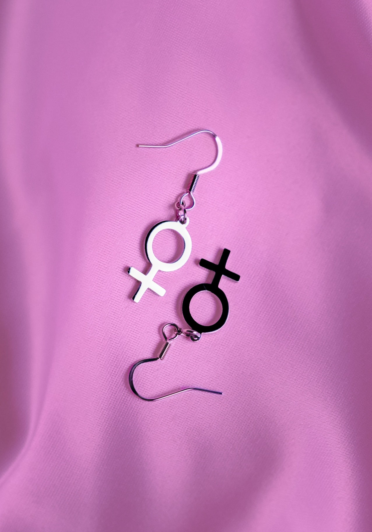 Silver Venus Symbol earrings 
