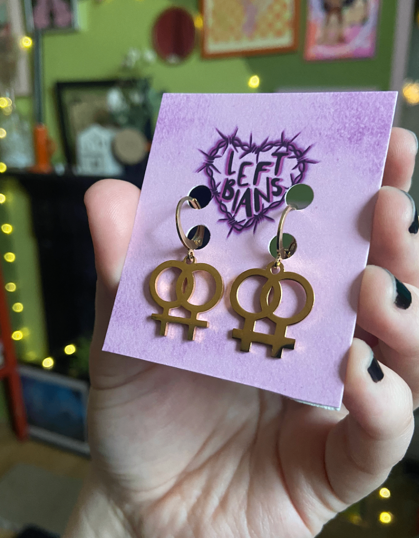 Gold double venus hoops 