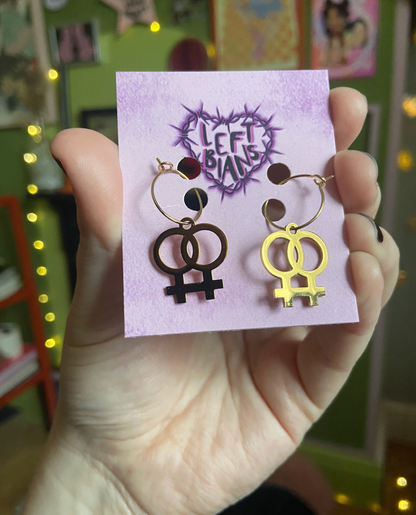 Gold double venus hoops 