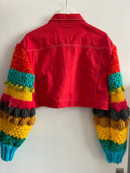 Red Multi Coloured Sleeved Jacket
