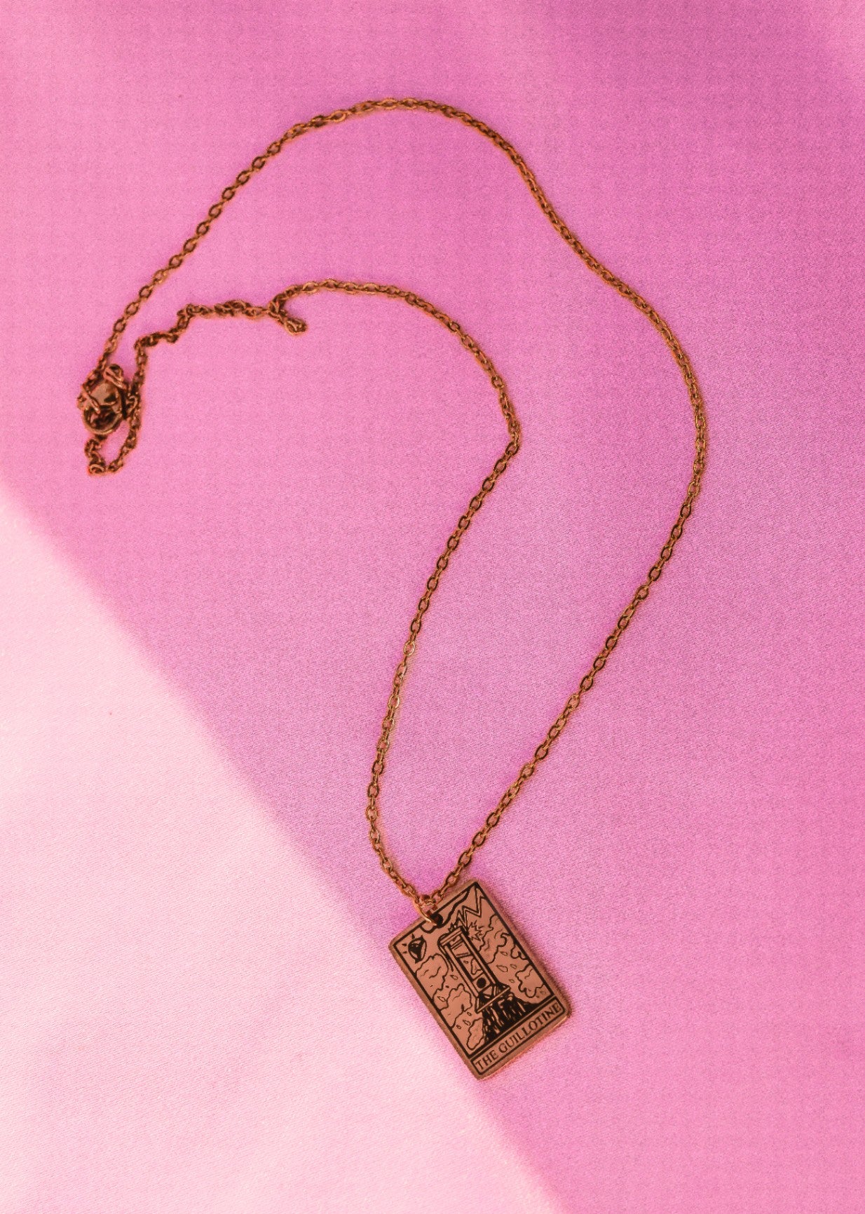 Rose gold The Guillotine Tarot Necklace