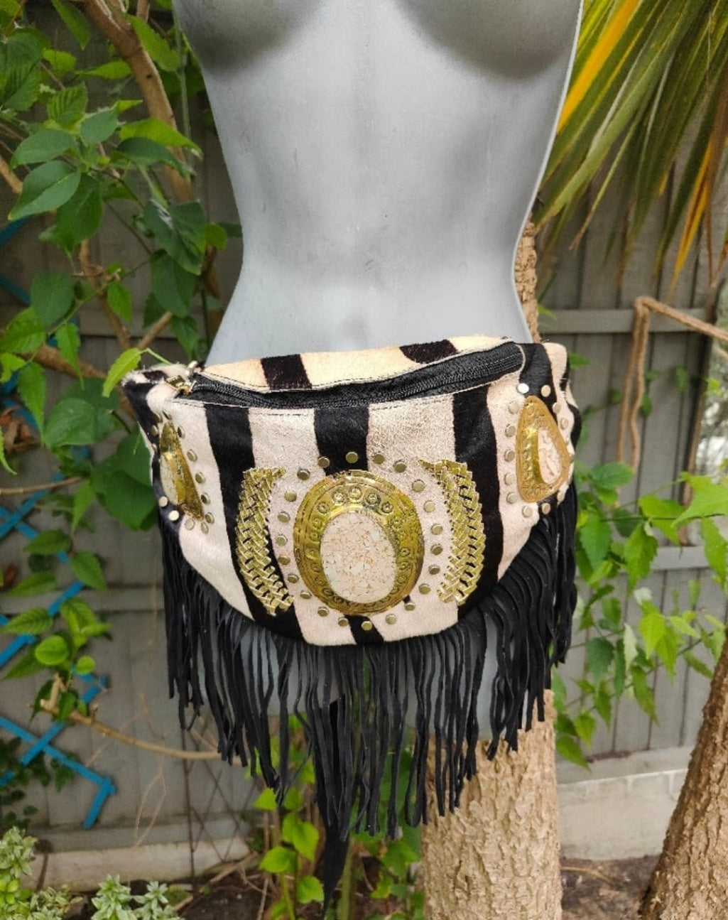 Dolly bum bag / crossbody with Moroccan stone detailing ZEBRA