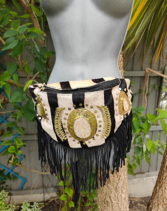 Dolly bum bag / crossbody with Moroccan stone detailing ZEBRA