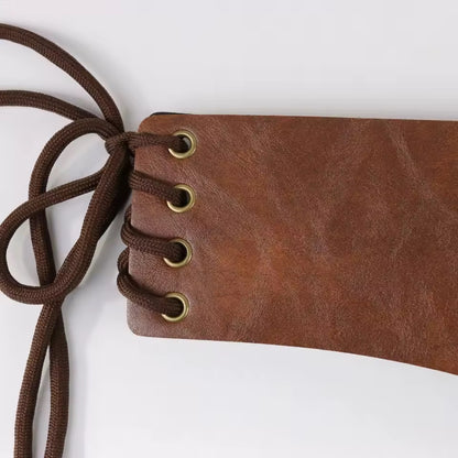 Brown Corset Tie Belt 
