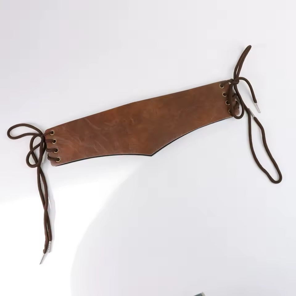 Brown Corset Tie Belt 