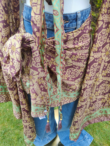 Pefkos co ord set top and sarong scarf choc mint