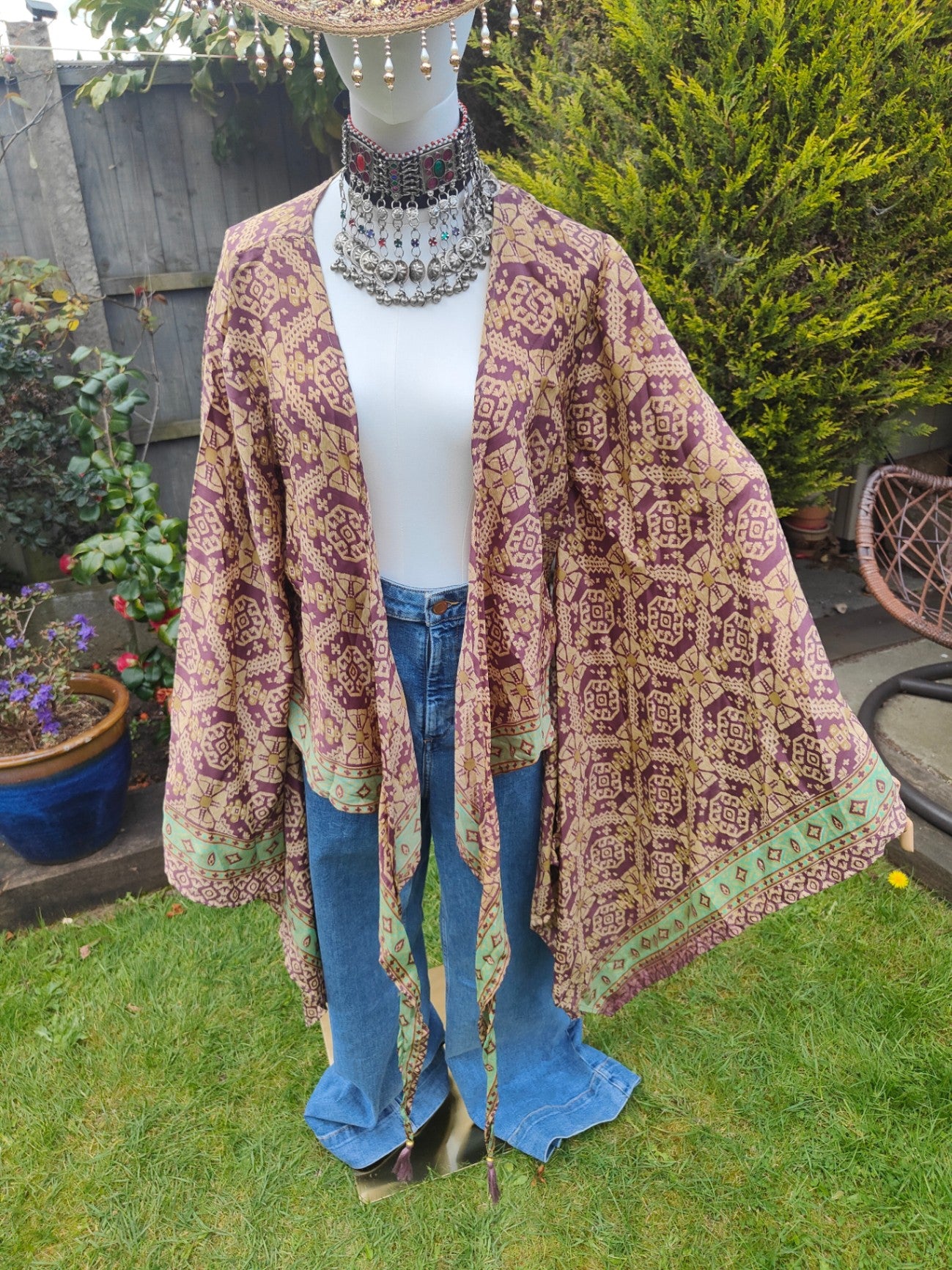 Pefkos co ord set top and sarong scarf choc mint
