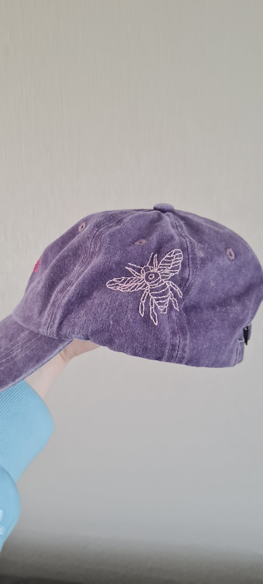 Bug Embroidered Purple Cap 