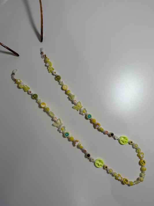 Tropical summer sunglasses strap - yellow