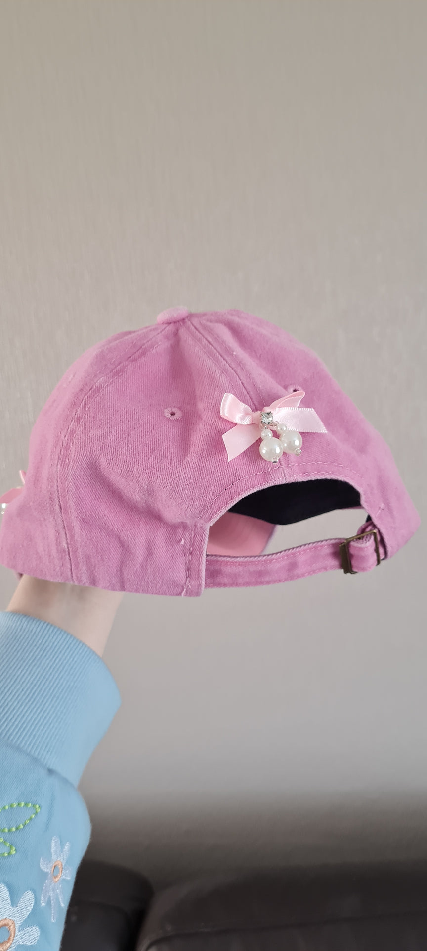 Pink Embellished Bow Cap