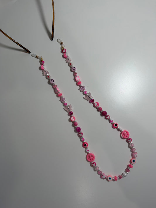 Tropical summer sunglasses strap - pink
