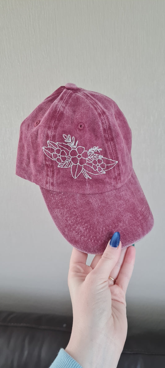 Floral Design Red Cap