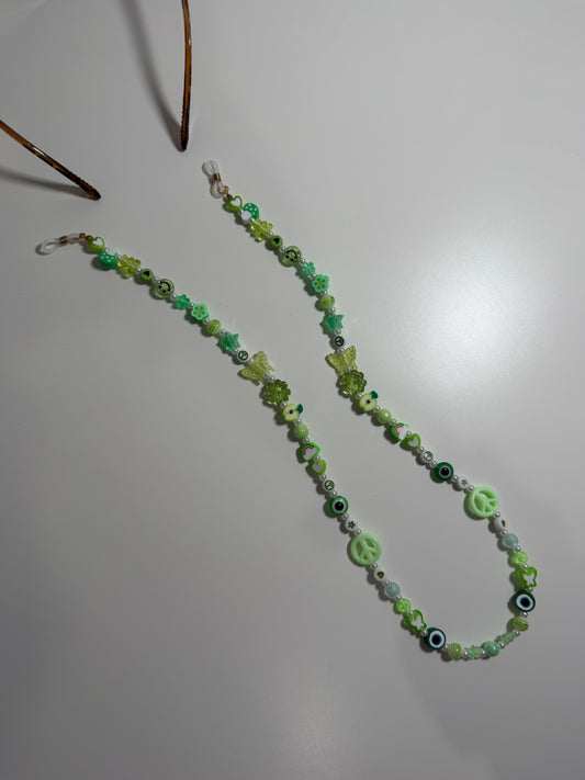 Tropical summer sunglasses strap - green