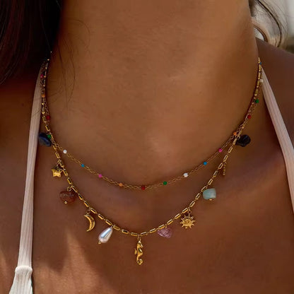 ✨ Moon Dance Talisman Charm Necklace Gold