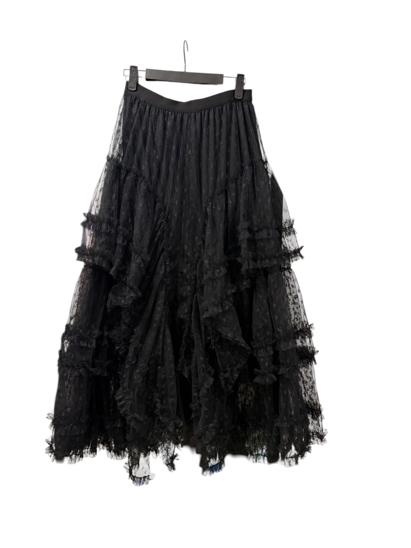 Black Love Heart Western Maxi Skirt